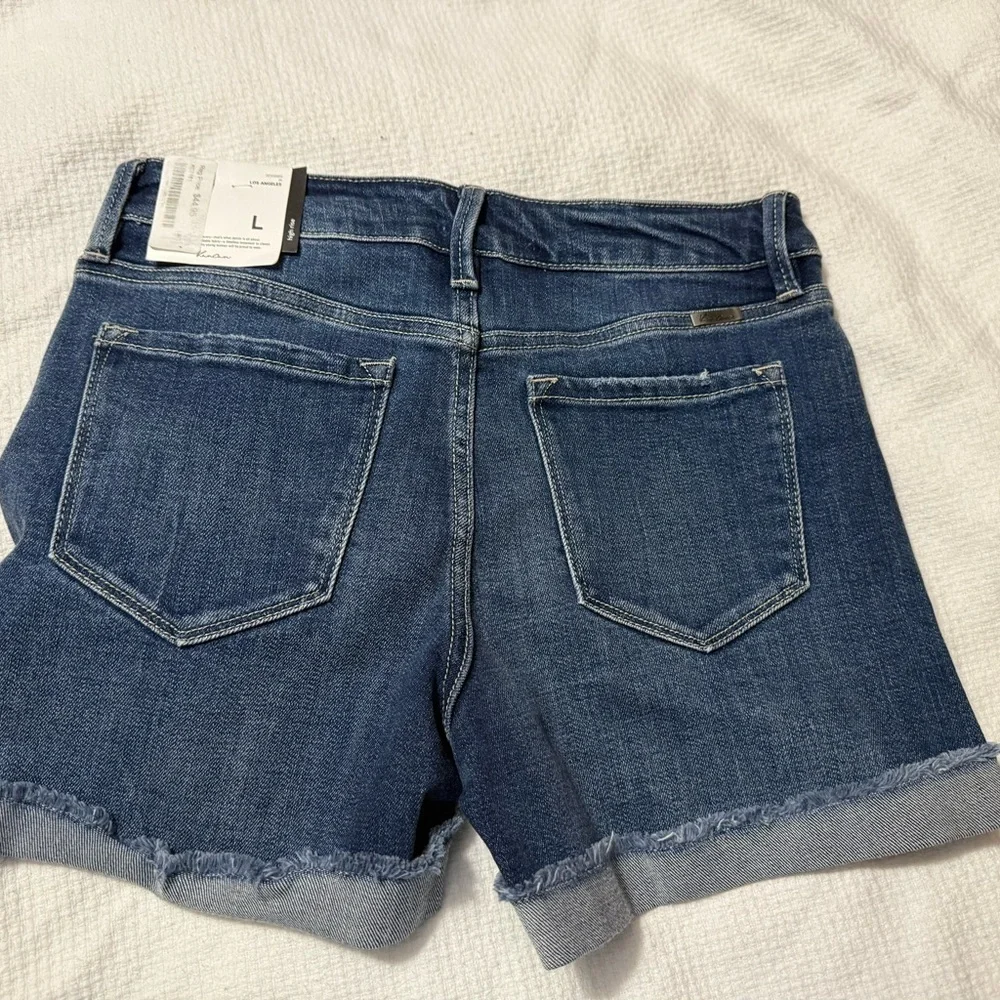 KanCan high rise Women's Classic Blue Jean Shorts - Picture 4 of 9